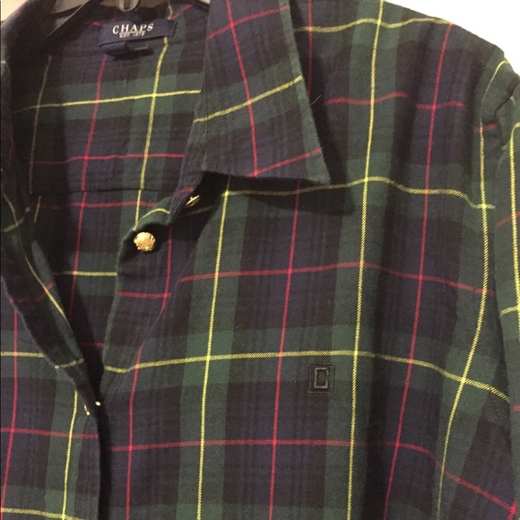 Chaps Plaid Button Down Top - Picture 2 of 6